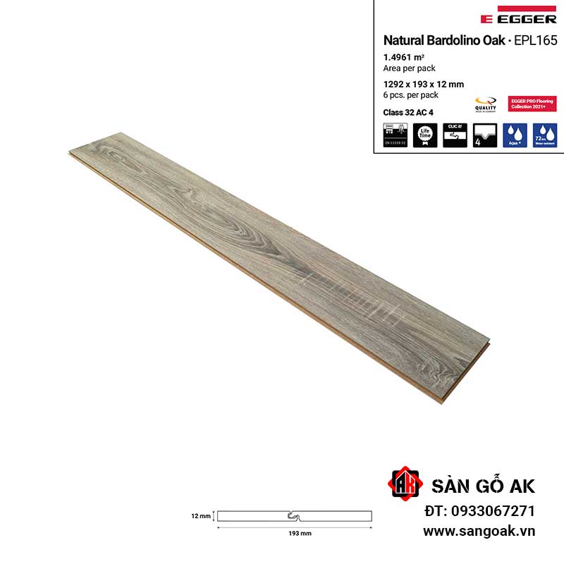 Sàn Gỗ Công Nghiệp Đức Egger Aqua 12mm EPL036